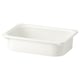 Bílá úložná krabice TROFAST. Je vyroben z recyklovaného plastu, obdélníkový s hladkými hranami a bez víka.