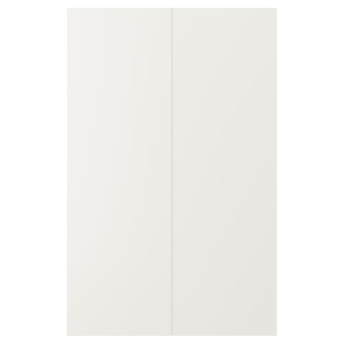 Bílé kuchyňské skříňky VEDDINGE, obdélníkové, elegantní, dřevovláknité, polyuretanová & akrylová barva, moderní design.