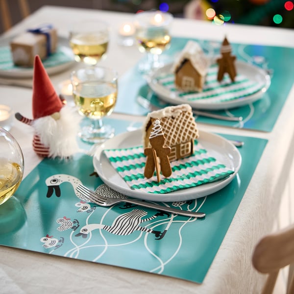 VINTERFINT Prostírání, zima tyrkysová, 45x35 cm
