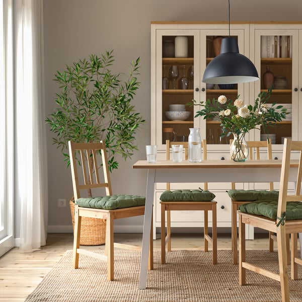 VIPPÄRT Sedák, zelené, 38x38x6.5 cm