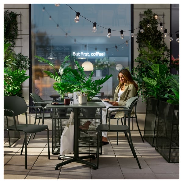 VISINGSÖ Stojan na rostliny, venkovní/tmavě zelené, 74 cm