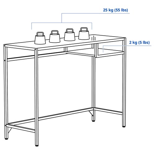 Obrázek s rozměry produktu: VITTSJÖ.