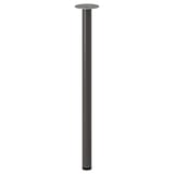 An ADILS table leg, black, cylindrical, with adjustable feet and a mounting plate.