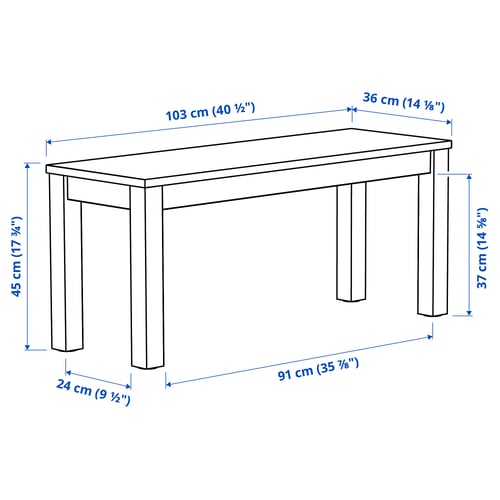 Illustration with measurements for the product: ÅLHULT.