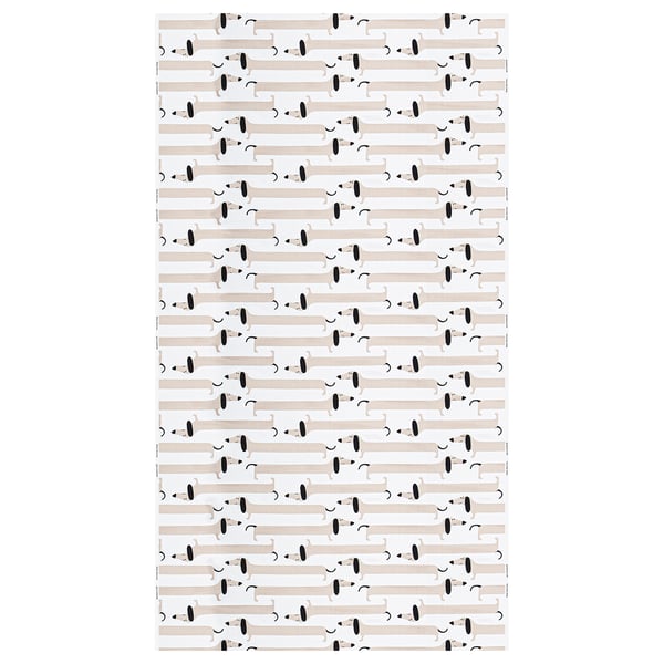 ARBETSTÅG: recycled cotton fabric with striped pattern and playful dachshunds.