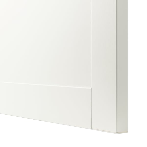 White BESTÅ storage unit, sleek compact design, clean finish, ideal for organised spaces.