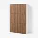 BESTÅ Storage combination with doors, white Lappviken/brown walnut effect, 120x42x193 cm