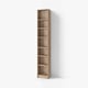 A tall BILLY bookcase in light brown colour, made of particleboard, featuring six open shelves.
