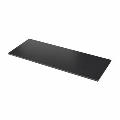 EKBACKEN black rectangular worktop, smooth finish, flat surface.