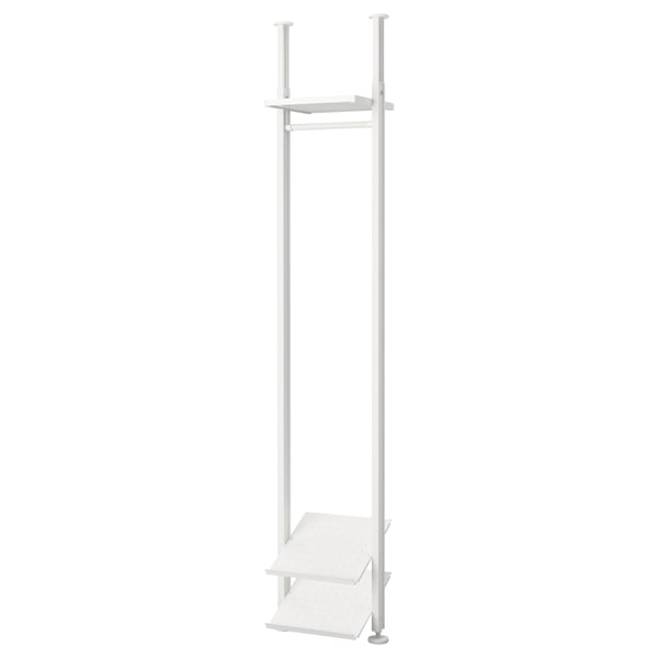 ELVARLI white shelf unit, adjustable, modern, sleek design, metal and wood.