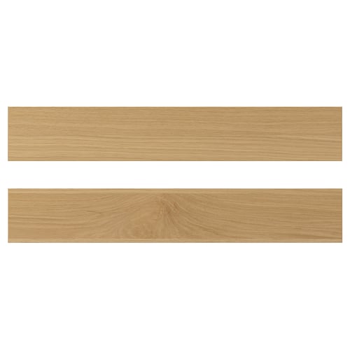 Two horizontal oak veneer panels, warm brown colour, rectangular shape, simple modern design.