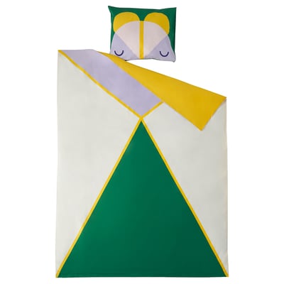 GREJSIMOJS Duvet cover and pillowcase, multicolour, 150x200/50x60 cm