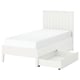 GULLABERG Bed frame with 2 storage boxes, white/Luröy, 90x200 cm