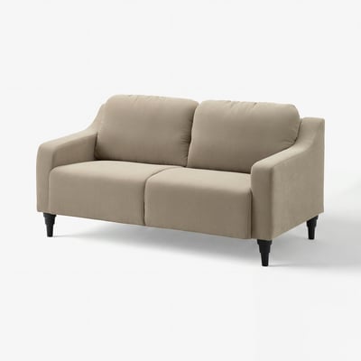 GULLVALLA sofa, tan fabric, comfy & stylish, rounded shape, modern traditional design.