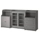 HAUGA: glass, 2-solid doors, 3-drawer chest.