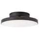 Modern black ceiling light, round, with diffuse white led in art deco style.
