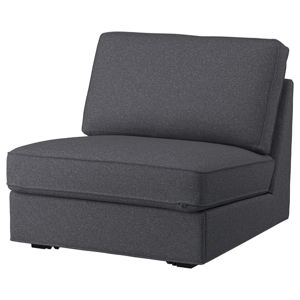 Dark gray KIVIK sofa-bed. Compact, square shape. Soft, cushioned seat. Ideal for small spaces. Easy clean, fabric cover.