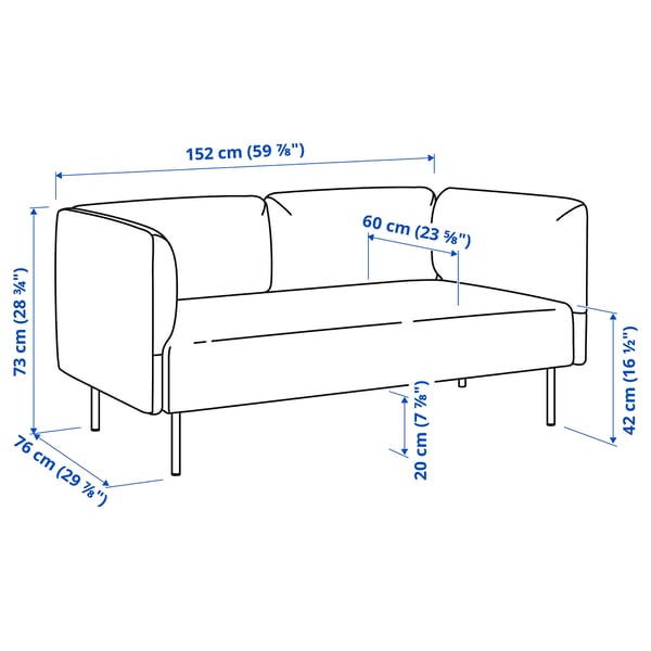 Illustration with measurements for the product: LILLEHEM.