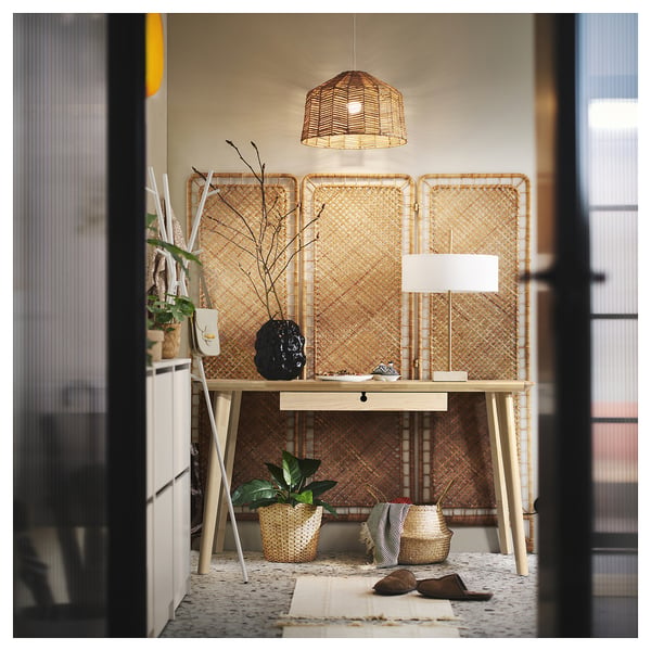 LISABO Desk, ash veneer, 128x65 cm