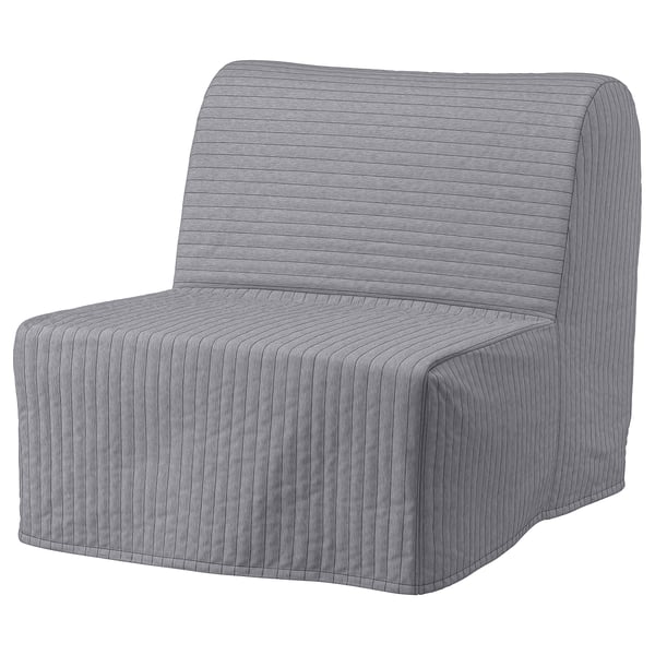 Lycksele chair-bed, gray, padded, transforms into a bed, stylish design.