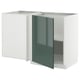Modern kitchen unit: METOD, high-gloss grey-green, rectangular, with open section.