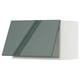 Modern grey-green high-gloss kitchen cabinet, rectangular, with sleek lines and a stylish, contemporary design.