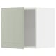 Displays a METOD kitchen cabinet with a stensund green door, featuring a rectangular design with a 3d panel look and modern clean lines.