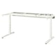 MITTZON white adjustable desk frame, steel, rectangular, modern design.