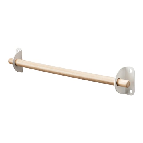NEREBY towel rail, natural wood, metal brackets, sleek design.