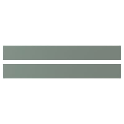 Image shows two grey-green NICKEBO panels, sleek and matte, with straight edges.