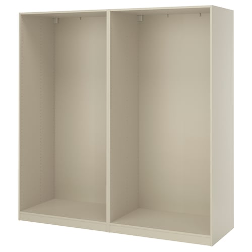 PAX wardrobe frames: light beige, square shape, minimalist design.
