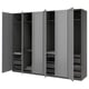 PAX / GULLABERG Wardrobe combination, dark grey/grey, 300x60x236 cm