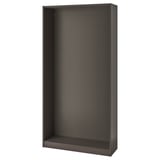 Black PAX wardrobe frame, sleek and modern, empty interior, narrow design.