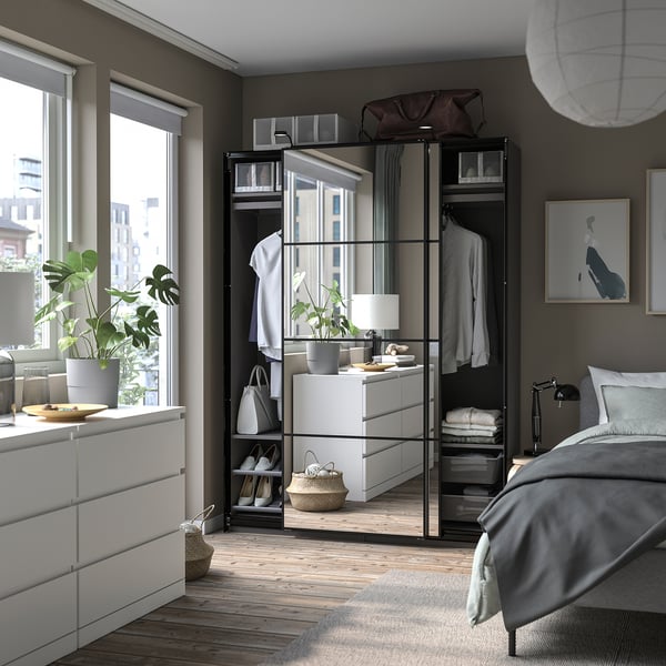 PAX Wardrobe frame, dark grey, 50x35x201 cm