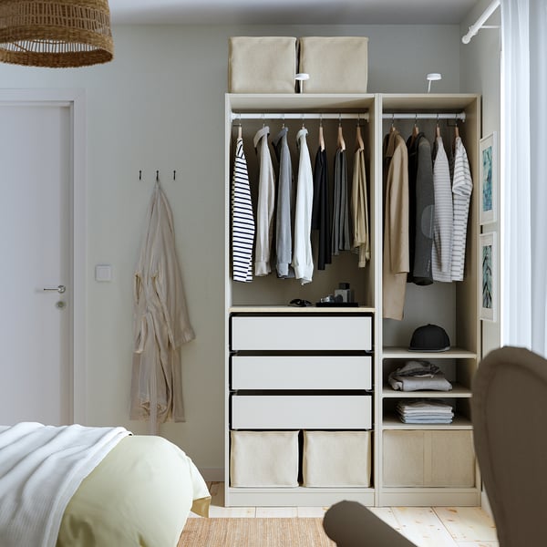 PURRPINGLA Storage case, textile/beige, 34x51x28 cm