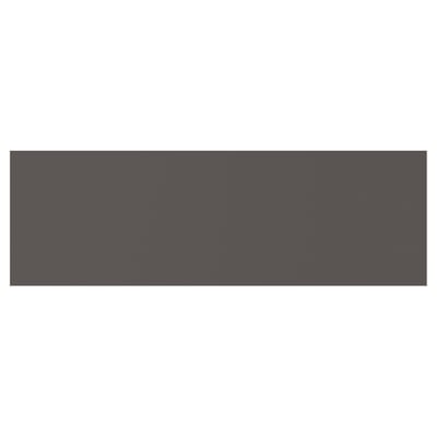 Rectangular, dark grey, flat platsa door made of particleboard and plastic edging, fitting neatly within any decor.