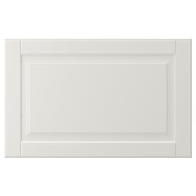 White SMEVIKEN cabinet door, classic design with bevelled panel, made of acrylic paint and fiberboard.