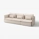 Beige SÖDERHAMN sofa, modern minimalist design, deep cushions, fabric cover.