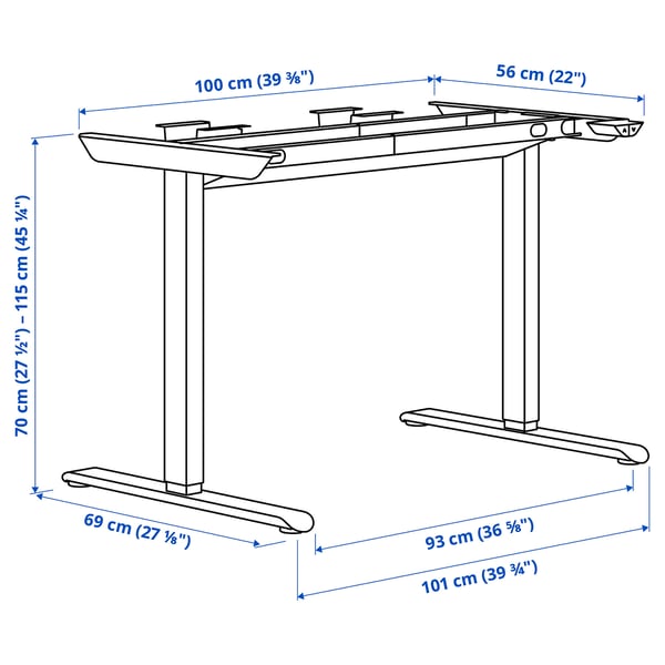 Illustration with measurements for the product: TRAVSPORT.