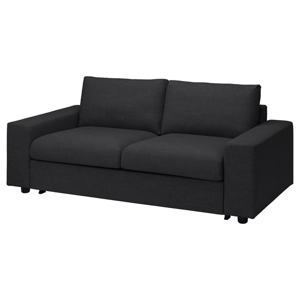 Dark grey VIMLE sofa, modern minimalist design, soft fabric, comfortable, convertible sleeper.