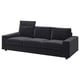 VIMLE: black velvet sofa, 3 cushions, sturdy frame.