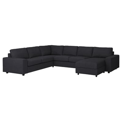 VIMLE sectional sofa, dark grey. L-shaped with attached chaise. Modern, comfortable design.