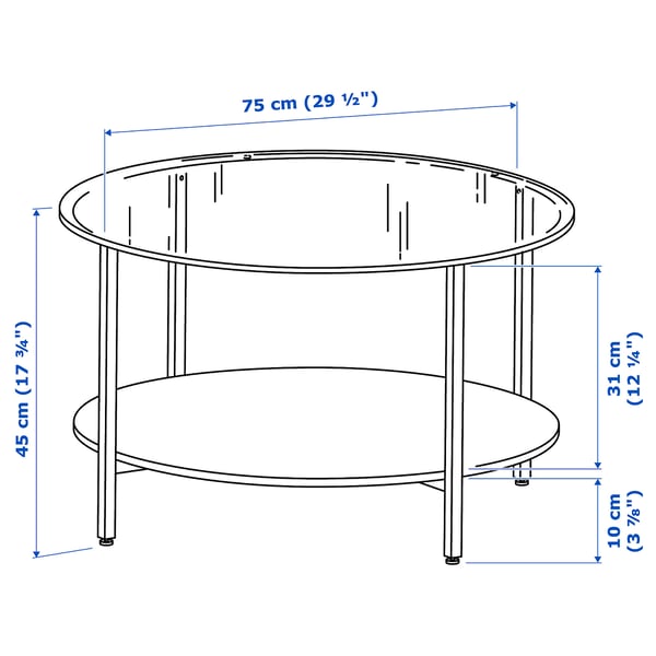 Illustration with measurements for the product: VITTSJÖ.
