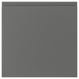 VOXTORP grey kitchen drawer, minimalist design with integrated handles.