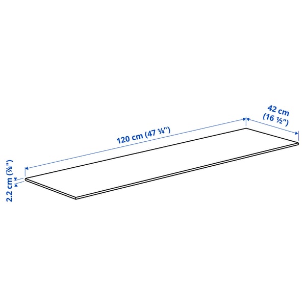 BESTÅ Deckplatte, Eichenfurnier, 120x42 cm