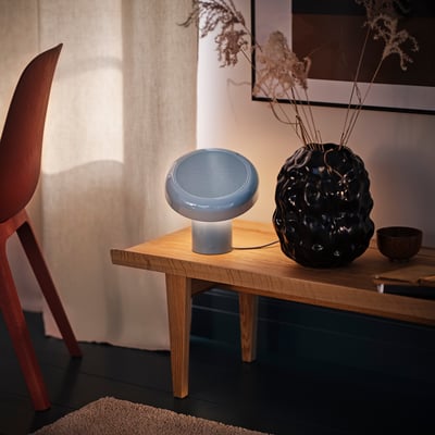 BLOMPRAKT Leuchte m Bluetooth-Lautsprecher, hellblau