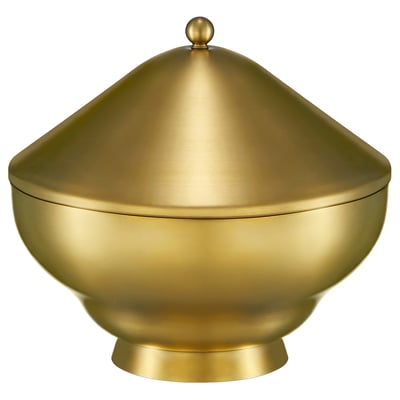 GOKVÄLLÅ Servierschüssel mit Deckel, goldfarben