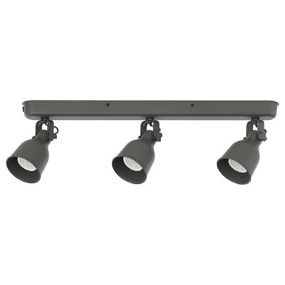 HEKTAR schwarze Deckenleuchte mit 3 verstellbaren Strahlern, rustikales Design im Fabrikstil.