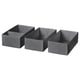 SKUBB Behälter 3er-Set, dunkelgrau, 20x38x12 cm