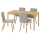 TONSTAD / TONSTAD Tisch und 4 Stühle, Eichenfurnier/Viarp beige/braun Eichenachbildung, 150x80 cm